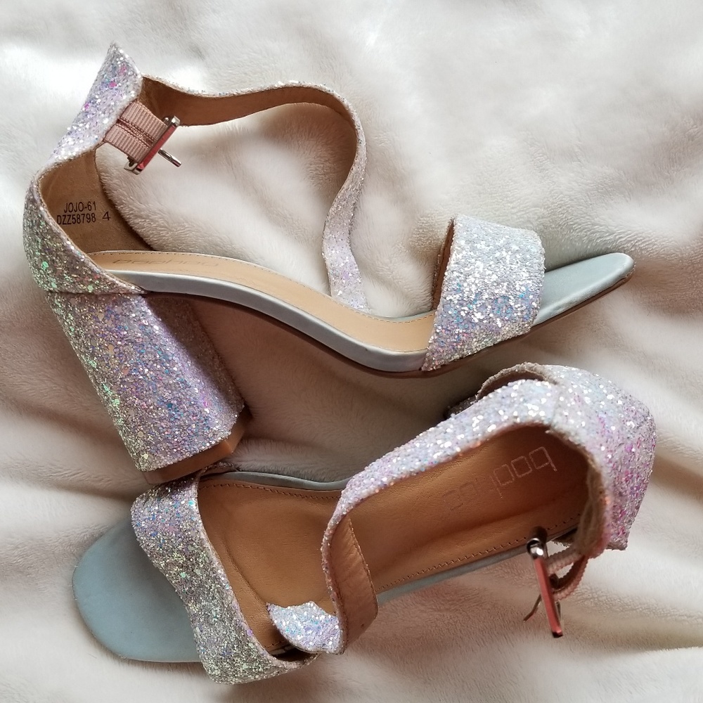 Light Blue Sparkled Sandal Wedding Heels